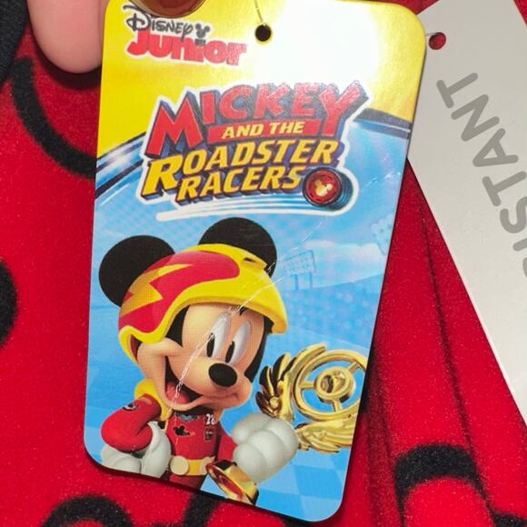 NWT Disney Junior Mickey Mouse Red Hooded Ears Toddler Kids Robe Size 3T - Picture 7 of 12